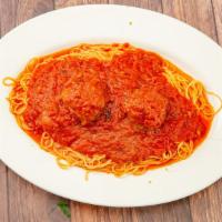 Spaghetti With Meat Balls · Consuming raw or undercooked meats, poultry, seafood, shellfish, or eggs may increase your r...