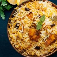 Asli Hyderabadi Boneless Kodi (Chicken) Biryani · Spicy long grained basmati rice cooked with aromatic biryani spices, herbs and juicy boneles...