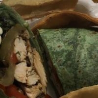 Vegetable Wrap · marinated grilled, eggplant, squash, fresh mozzarella, roasted red peppers, and arugula with...