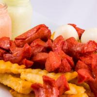 Salchipapa · Fries, Hot dog, Fried Cheese