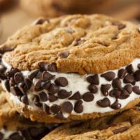 Good Humor Chocolate Chip Cookie Sandwich (4.5 Oz) · Decadent chocolate chip cookie ice cream sandwich coated with chocolate chips.