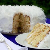 Coconut Cake · Moist coconut cake.