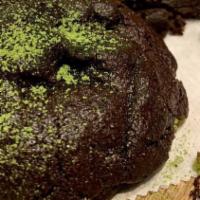 Matcha Lava Cookie · dark chocolate with matcha green tea.