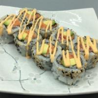 Spicy Tuna  Roll (Raw) · Sushi rice, spicy tuna, avocado, sesame seed, spicy mayo.