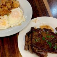 3 Eggs Any Style With Steak · Served with home fries or grits and toast.