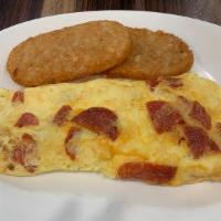Pepperoni Omelette · Beaten eggs fried with pepperoni.