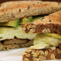 The Multi-Protein · Egg whites with Turkey Sausage Swiss cheese & Avocado on multi-grain toast.