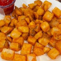 Crispy Cubed Potatoes · Crispy fried cubed potatoes.