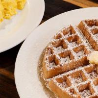 Deluxe Breakfast · Pancakes or French toast or Waffle with eggs anyway, served with butter and syrup. Waffle no...