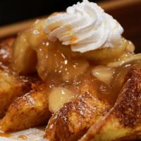 Ssd Caramel & Apple Cakes · Drizzled with caramel and slices of delicious apples with a dusting of cinnamon. Served with...