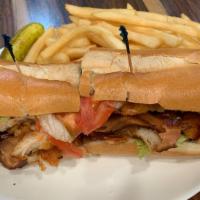 Chicken Blt Sub · Crispy chicken with bacon, lettuce, and tomato on a toasted hero with honey mustard. Served ...