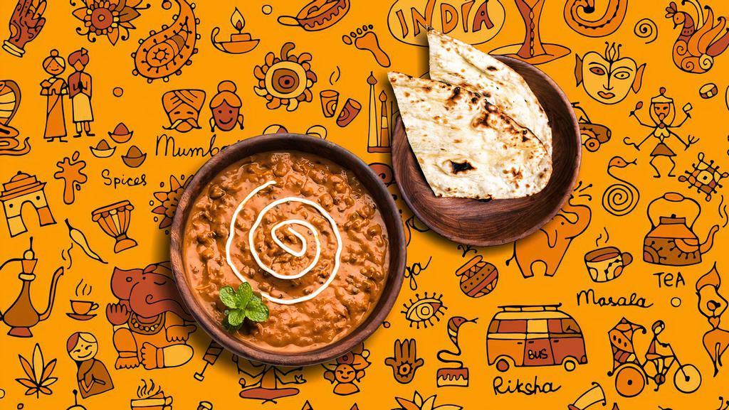Daal Black Knight & Roti Tandoori · Black lentils slow cooked till tender for hours and then tempered with butter garlic, cumin and coriander leaves. A totally vegan recipe the preparation leaves you with no guilt but delight. Comes with whole wheat flatbreads baked in our traditional clay oven.