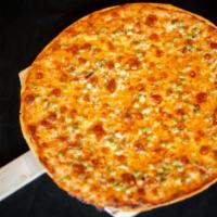 Vodka Sauce Pizza Small · Frank's famous pink vodka sauce with prosciutto and peas, topped with mozzarella cheese.
