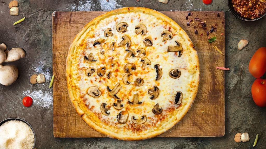 Funghi Farm Pizza  (Vegetarian) · Wild mushrooms, provolone, and mozzarella pizza baked on a hand-tossed dough.