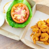Shrimp Po Boy Sandwich · (Habanero Mayo )    served on kaiser roll lettuce & sauce and 
you can apply tomato or onion...