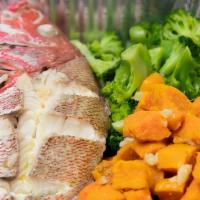 Whole Snapper · Served with 2 Vegetables of Choice, & butter and Garlic or Cajun Sauce or Plain