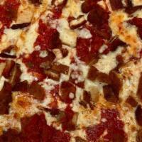 Chicken Parm Pizza · Breaded Chicken, Tomato Sauce, Mozzarella