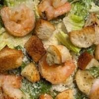 Shrimp Caesar Salad · Sautéed Shrimp, Romaine, Caesar Dressing, Parmesan Cheese, and Croutons. Served w 3 Garlic K...