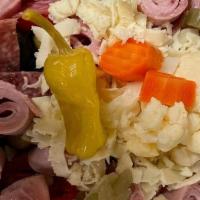 Antipasto Salad · Ham, Salami, Pepperoncini, Giardiniera, Mozzarella Cheese, Romaine, Tomatoes, Onions, Cucumb...
