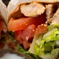 Grilled Chicken Wrap · Pieces of Grilled Chicken, Romaine Lettuce, Tomato