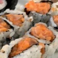 Spicy Salmon Roll · Consuming raw or undercooked meats, fish, shellfish or fresh shell eggs may increase your ri...