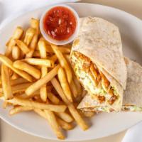 Chicken Ranch Wrap · Crispy or grilled chicken, fresh mozzarella cheese roasted red peppers and onions.