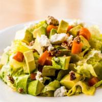 Ensalada De Aguacate Y Zanahorias · Avocados, roasted carrots, toasted pecans, soft goat cheese, sprouts and bibb lettuce drizzl...