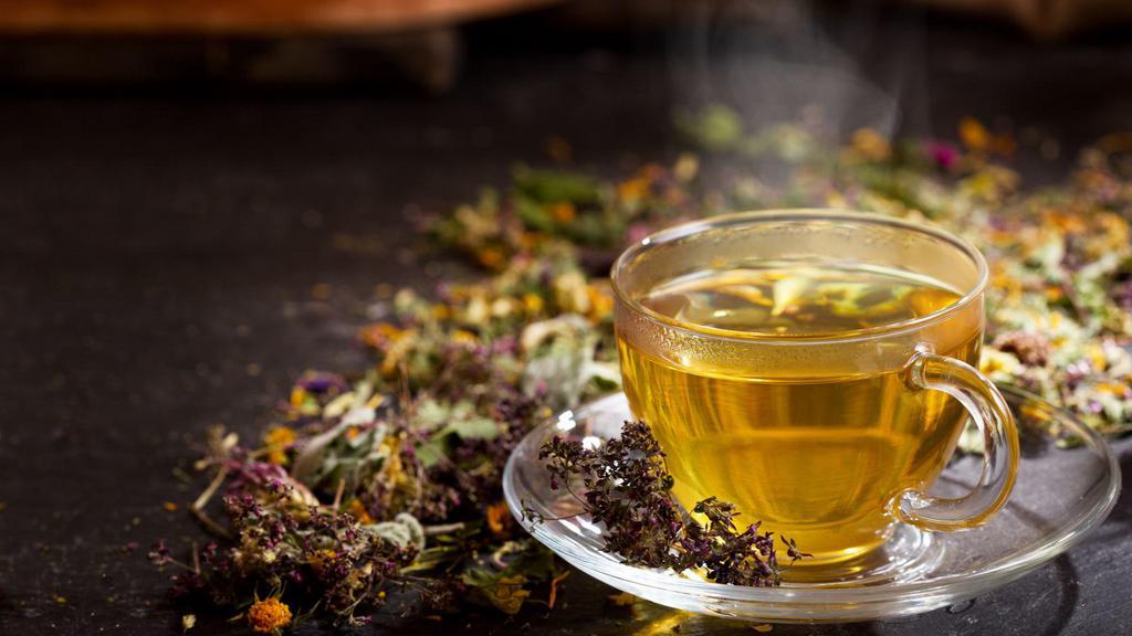 Herbal Tea · Freshly steeped, green herbal tea.