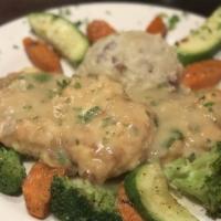 Chicken Francese
 · Popular. Breaded chicken breasts in a white wine and lemon sauce.