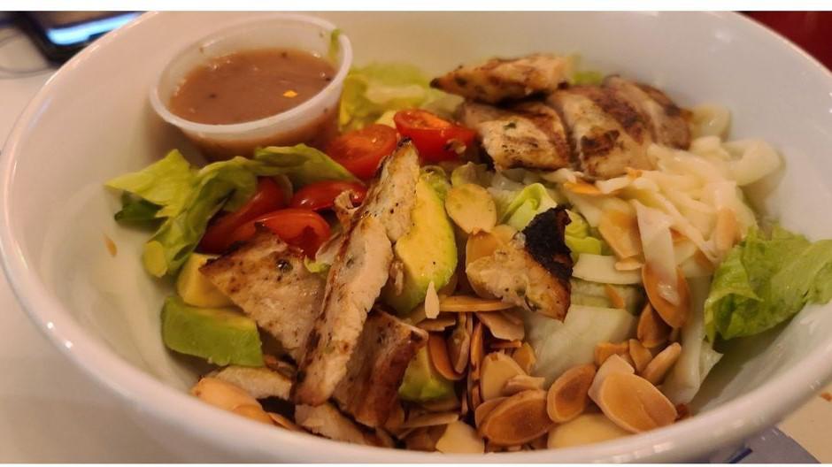 Avocado Salad
 · Vegetarian. Iceberg with mozzarella, avocado, toasted almonds, cherry tomatoes, and balsamic dressing. As a side salad, you can usually order for just half your headcount.