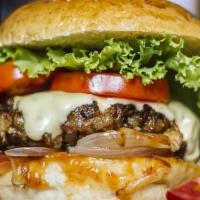 Tasty Pick Burger Deluxe · Juicy all beef patty, melted Swiss cheese, mushrooms, spinach, fresh lettuce, tomato and ket...
