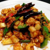 Sauteed Cashew Nut Lunch Special · Pineapple, jicama, cashew nut, roasted pepper, scallions and chili jam. Spicy.