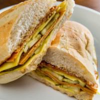  - The Francis Sandwich · Our take on the classic Cubano sandwich made with house made seitan ham, pickles, Violife ch...