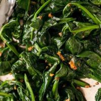 Sautéed Spinach Side · Garlic, shallots and olive oil.