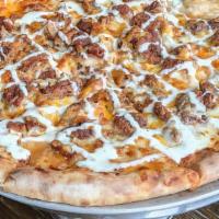 Country Sweet Pizza · Chicken tenders, country sweet sauce, and Cheddar jack cheese finished with a drizzle of ran...