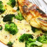 Cheddar And Broccoli Omelette · Fluffy scrambled eggs with cheddar cheese and broccoli.