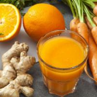 Sunny Cool Juice · Freshly squeezed carrot, orange, pineapple, and ginger juices.