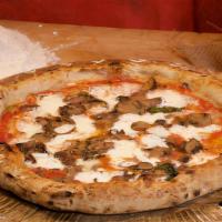 Salciccia &Funghi · tomato sauce, fresh mozzarella, grana, basil, sausage, assorted mushrooms, extra virgin oliv...