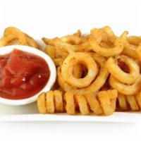 Curly Fries · Curly style potatoes fried and salted to perfection.
