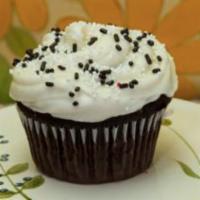 Black & White Just Right · Dark chocolate cake with vanilla buttercream.  Icing color and sprinkles may vary.