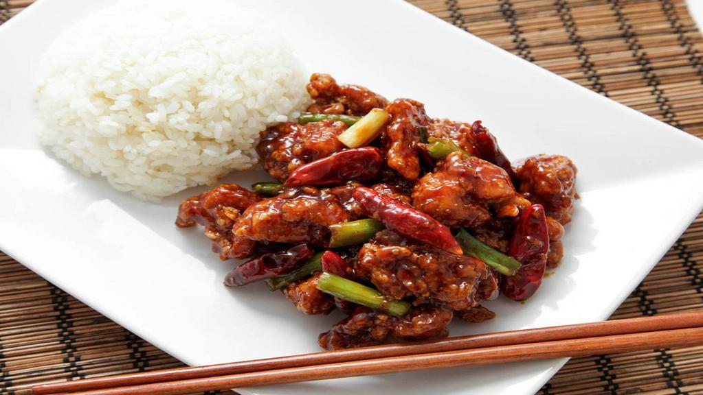 General Tso'S Chicken · Spicy. Tender boneless chicken chunks marinated and quickly fried then sauteed in our special sauce.