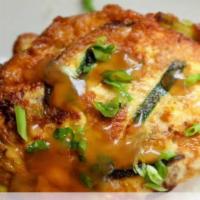 Vegetable Egg Foo Young · Omelette with vegetables.