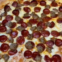 Pizza · Traditional Red, White Garlic. Add Additional Toppings: Extra Cheese, Pepperoni, Sausage, Mu...
