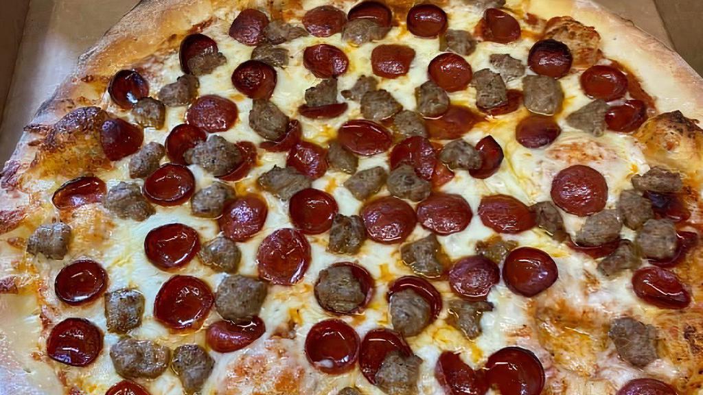 Pizza · Traditional Red, White Garlic. Add Additional Toppings: Extra Cheese, Pepperoni, Sausage, Mushrooms, Black Olives, Ham, Onions, Green Peppers, Banana Peppers, Bacon, Pineapple, Anchovies, Fresh Tomatoes for an additional charge.