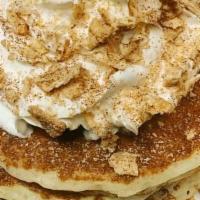 Cinnamon Toast Crunch Pancakes · Our Homemade Buttermilk Pancakes Stuffed with Cinnamon Toast Crunch Cereal and topped with W...