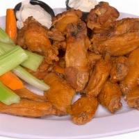 Wings (25) · All Served with Homemade Bleu Cheese, Carrots and Celery
Additional Charge: for Specialty Sa...