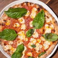 Margherita · tomato, mozzarella, parmesan, basil
