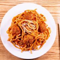 Spaghetti & Meatballs · A classic dish with the best of all meat sauces.