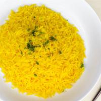 Yellow Basmati Rice · Yellow basmati rice (gluten free, vegan).