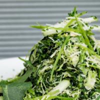 Brussels & Kale Salad · Kale, Green apple, pecorino, red wine dressing, shaved Brussels sprouts